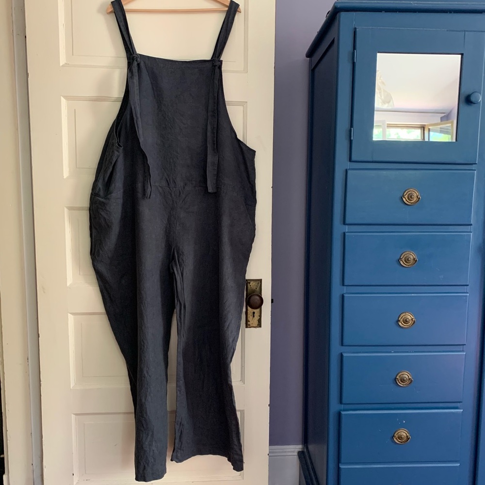 OLD LINEN MILLS loose linen jumpsuit